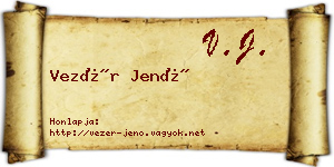 Vezér Jenő névjegykártya